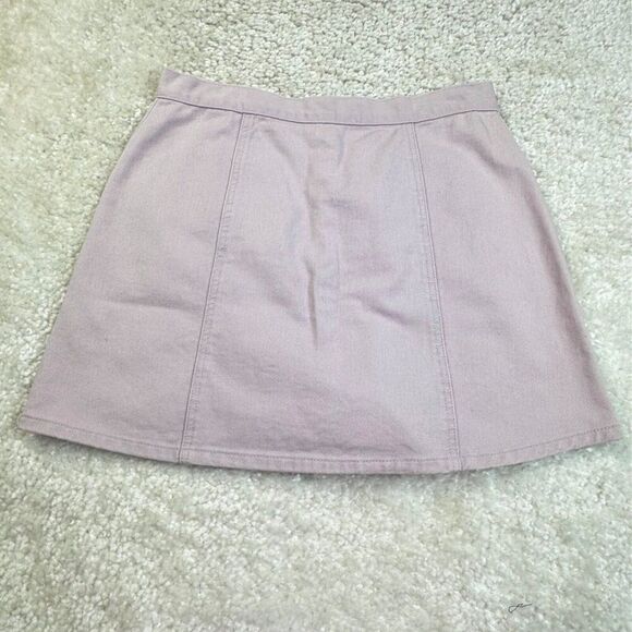BDG Urban Outfitters Button Down A-line Twill Skirt Lilac Purple - Picture 3 of 8